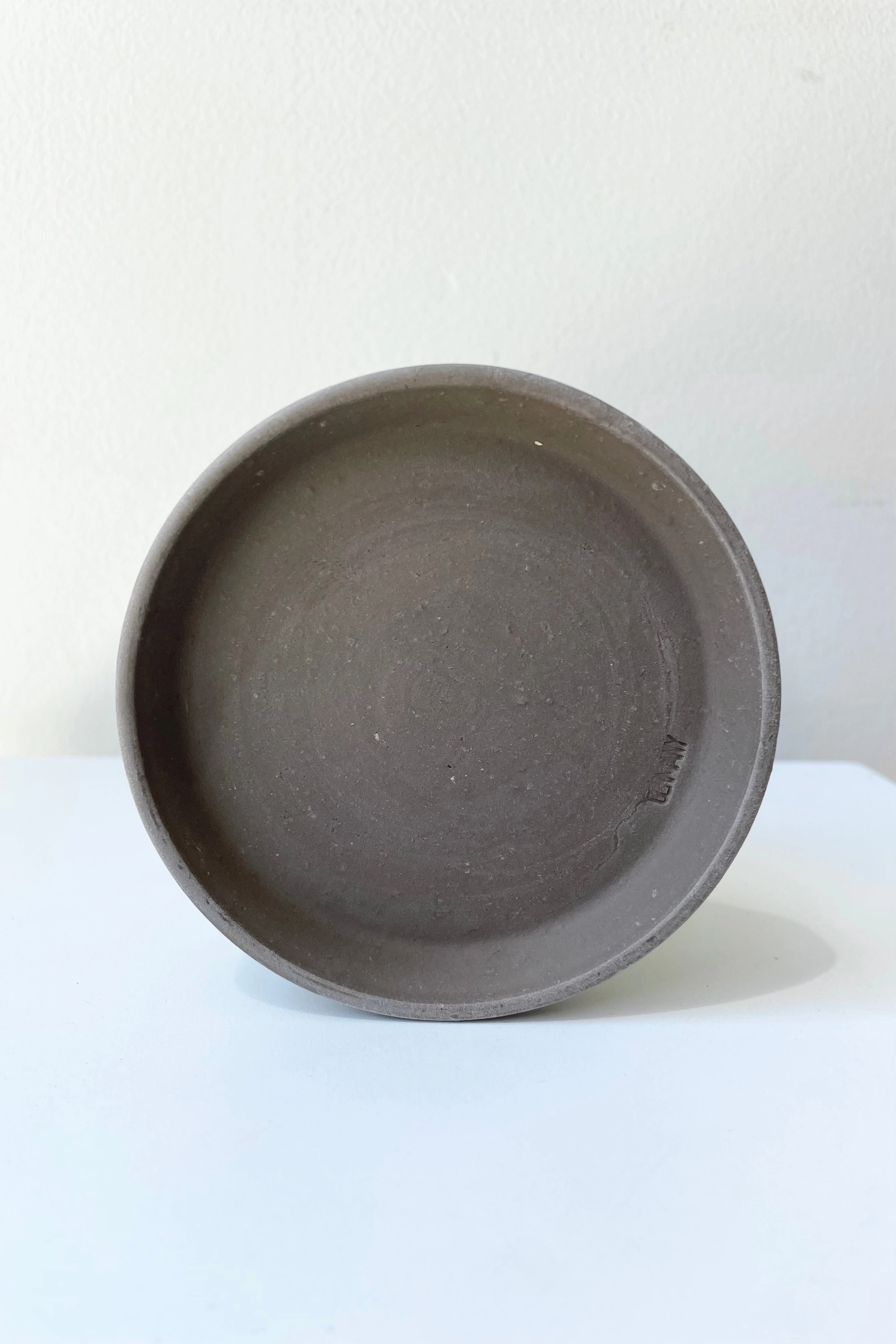 Clay Saucer dark basalt to fit 4",indoor flower container