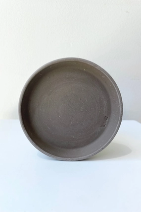 Clay Saucer dark basalt to fit 4",indoor flower container