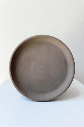 Clay Saucer dark basalt to fit 8",indoor flower container