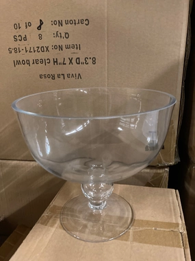 Clear Bowl Glass Bowl Vase 8.3x7H bowl Vase,aesthetic flower vase