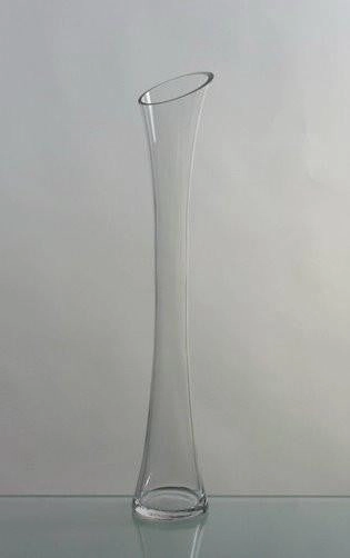 Clear bud Vase-V626 12" Slant Cut bud vase wedding centrepiece