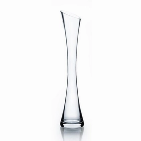 Clear bud Vase-V626 12" Slant Cut bud vase wedding centrepiece,aesthetic flower vase