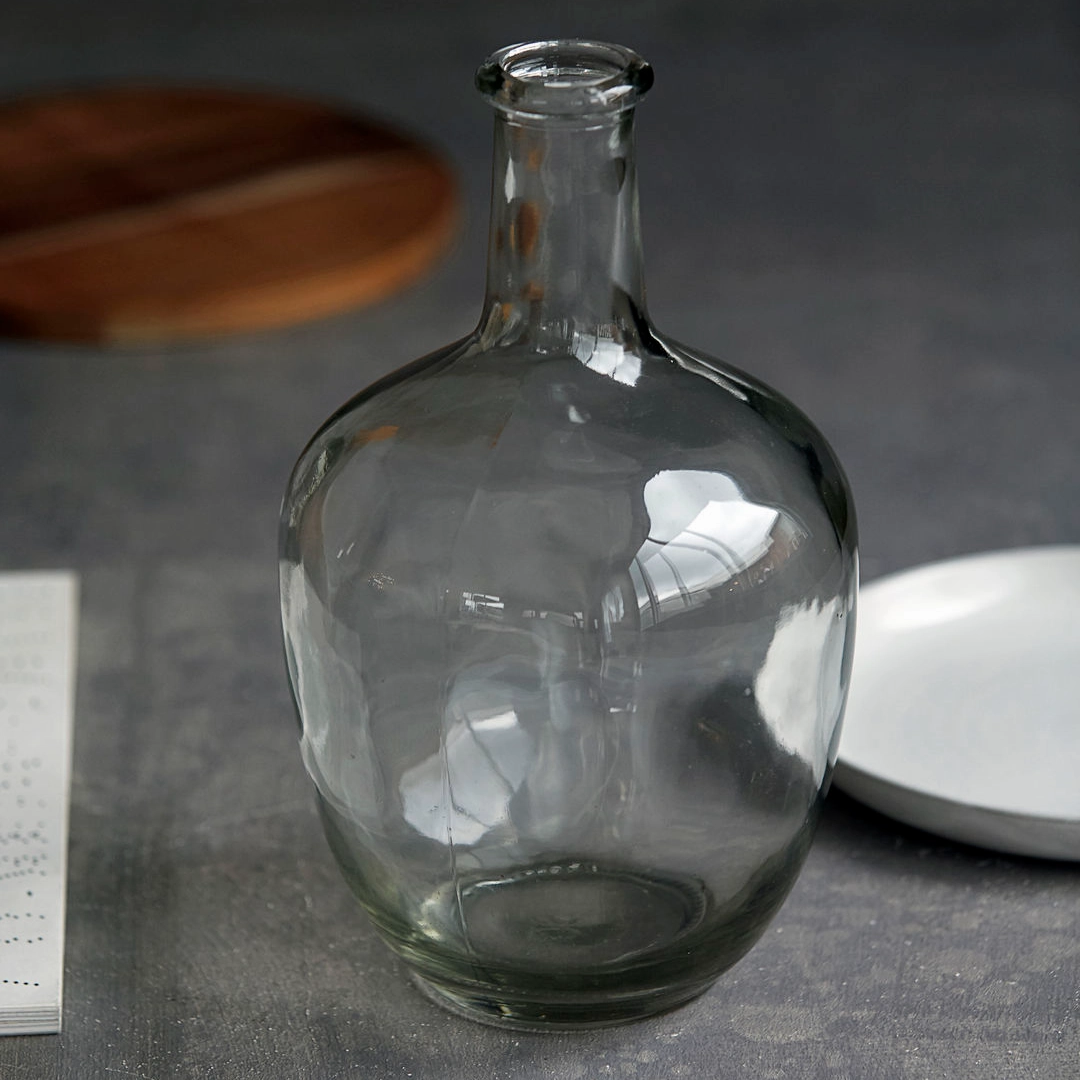 Clear Glass Bottle Vase 29cm