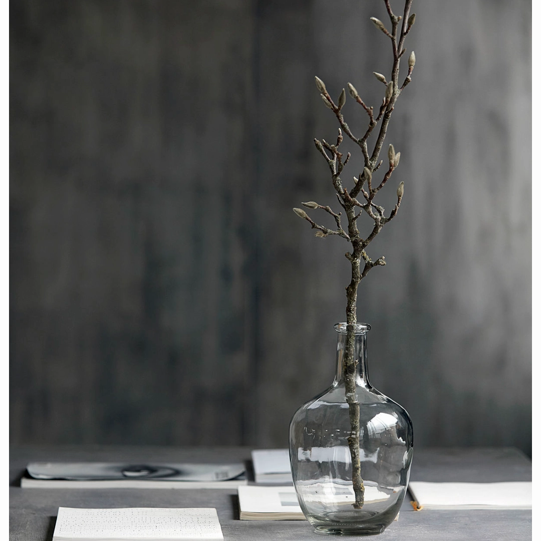 Clear Glass Bottle Vase 29cm,hand-painted ceramic vase