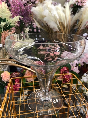 Clear Glass Bowl Vase 8H bowl Vase,aesthetic flower vase