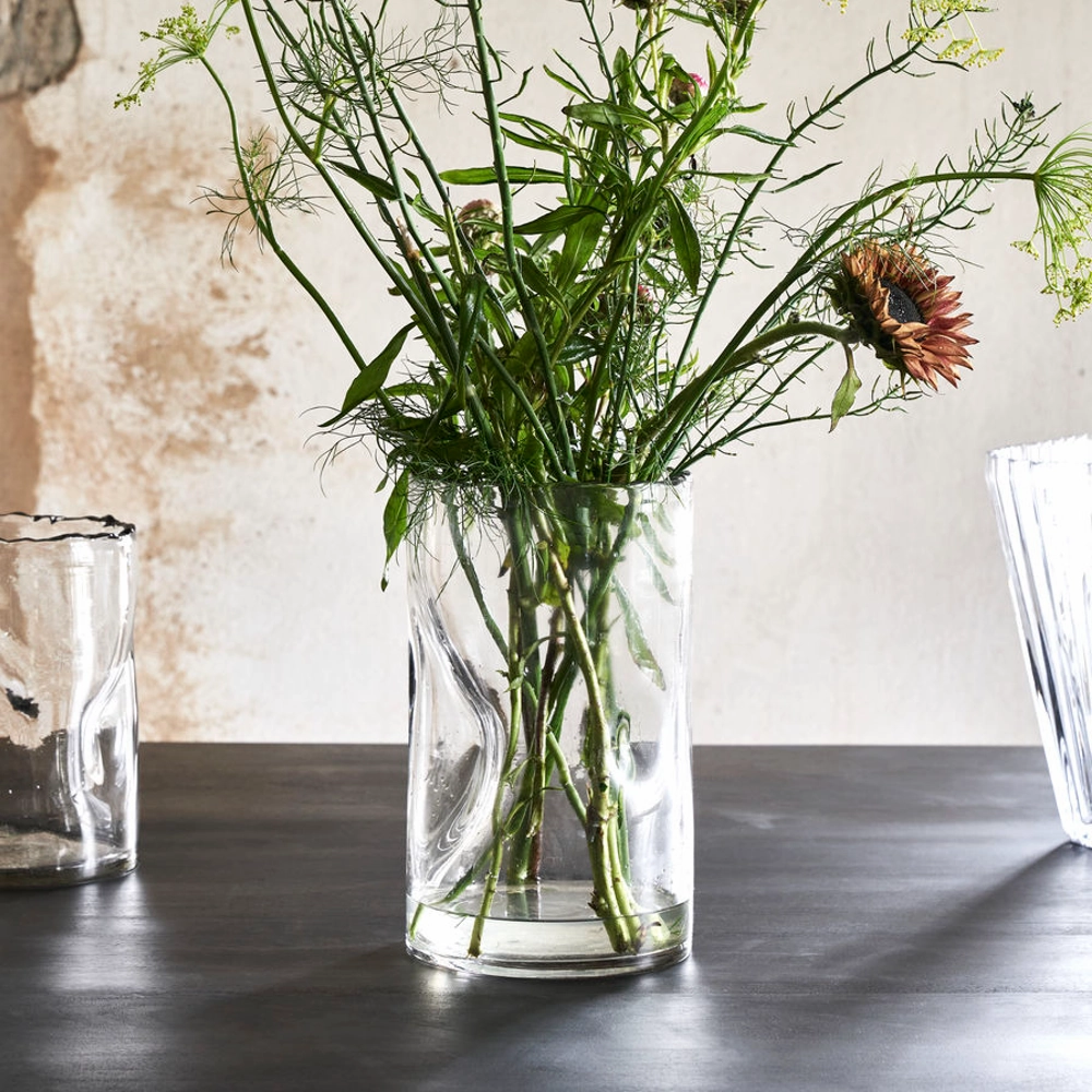 Clear Glass Vase 25cm,hand-painted ceramic vase