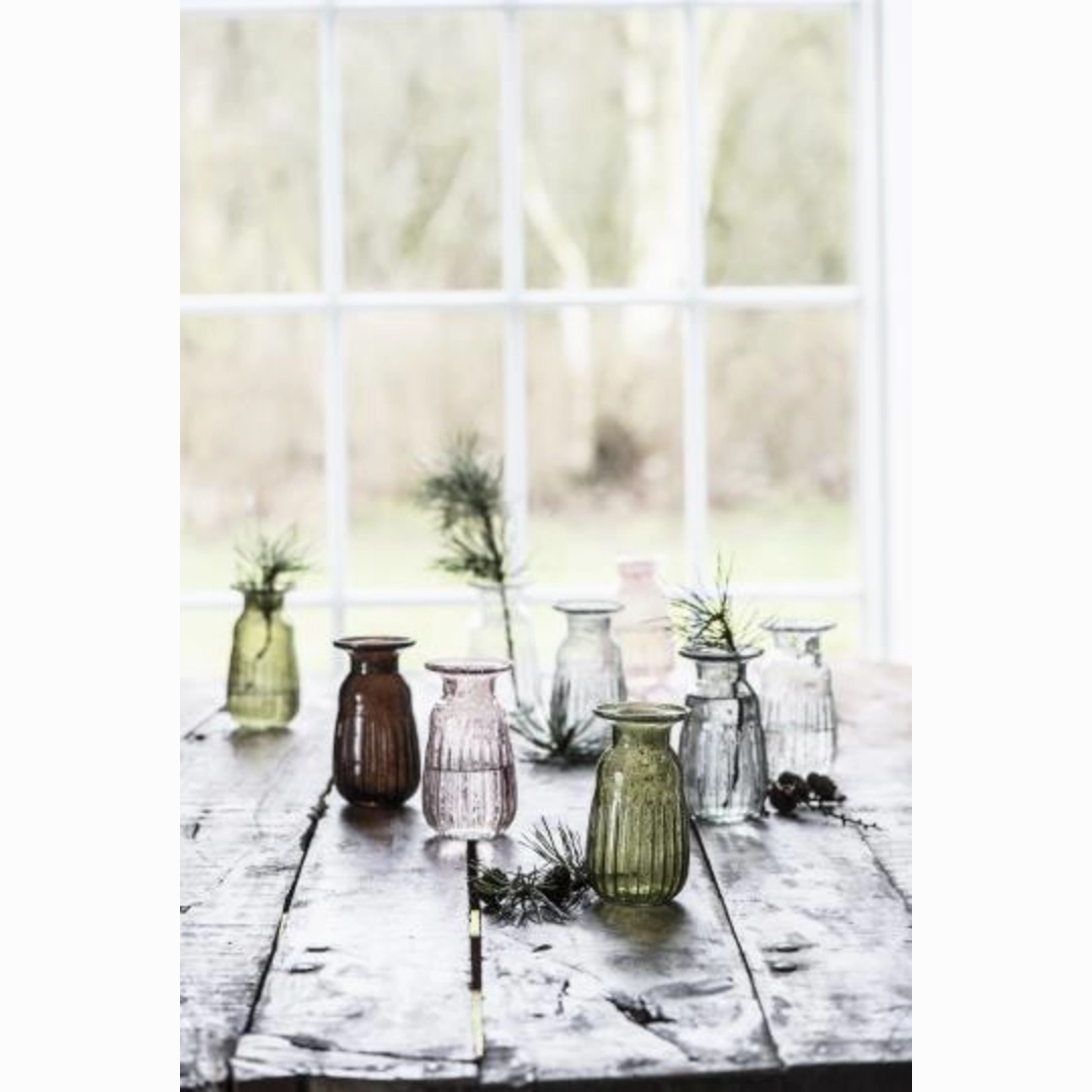 Clear Pebbled Glass Hyacinth Vase 13cm