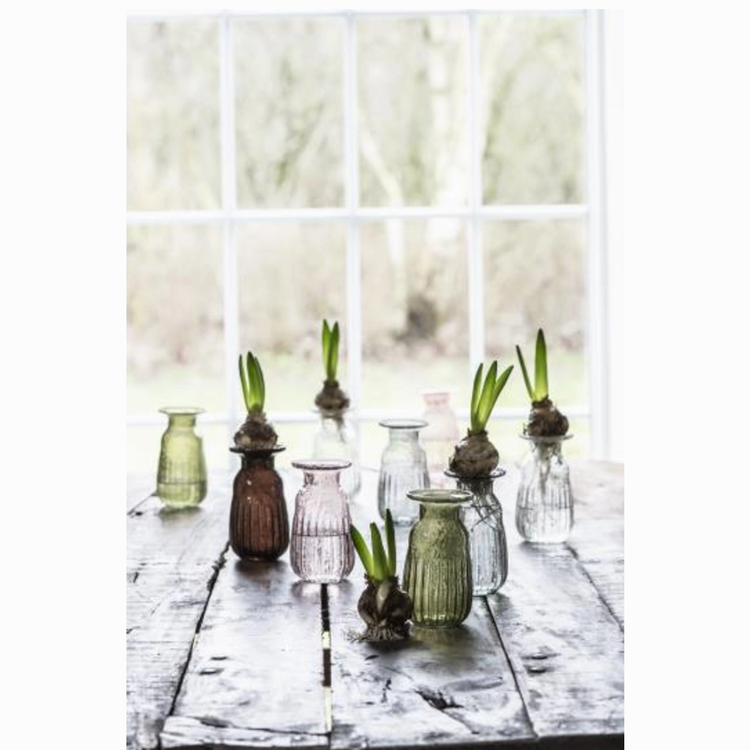 Clear Pebbled Glass Hyacinth Vase 13cm