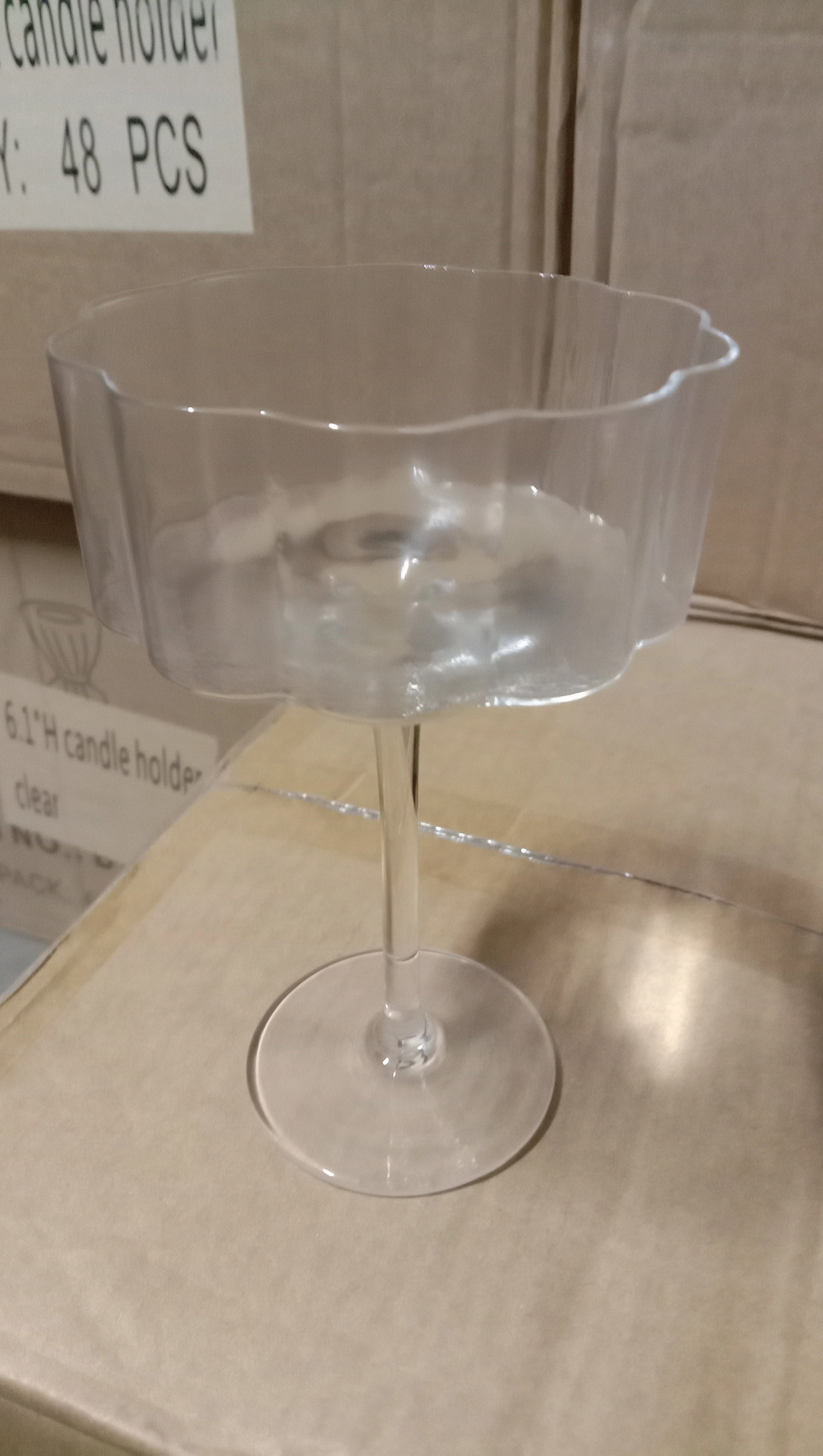 Clear Ribbed Striped drinking Glass champagne thin glass drinkware J004 (Small Bowl style),aesthetic flower vase