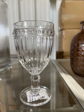 Clear Striped drinking Glass crystal look drinkware Goblet,aesthetic flower vase