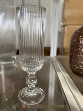 Clear Thin Striped Champagne Flute(18.5cm*5.5cm),aesthetic flower vase