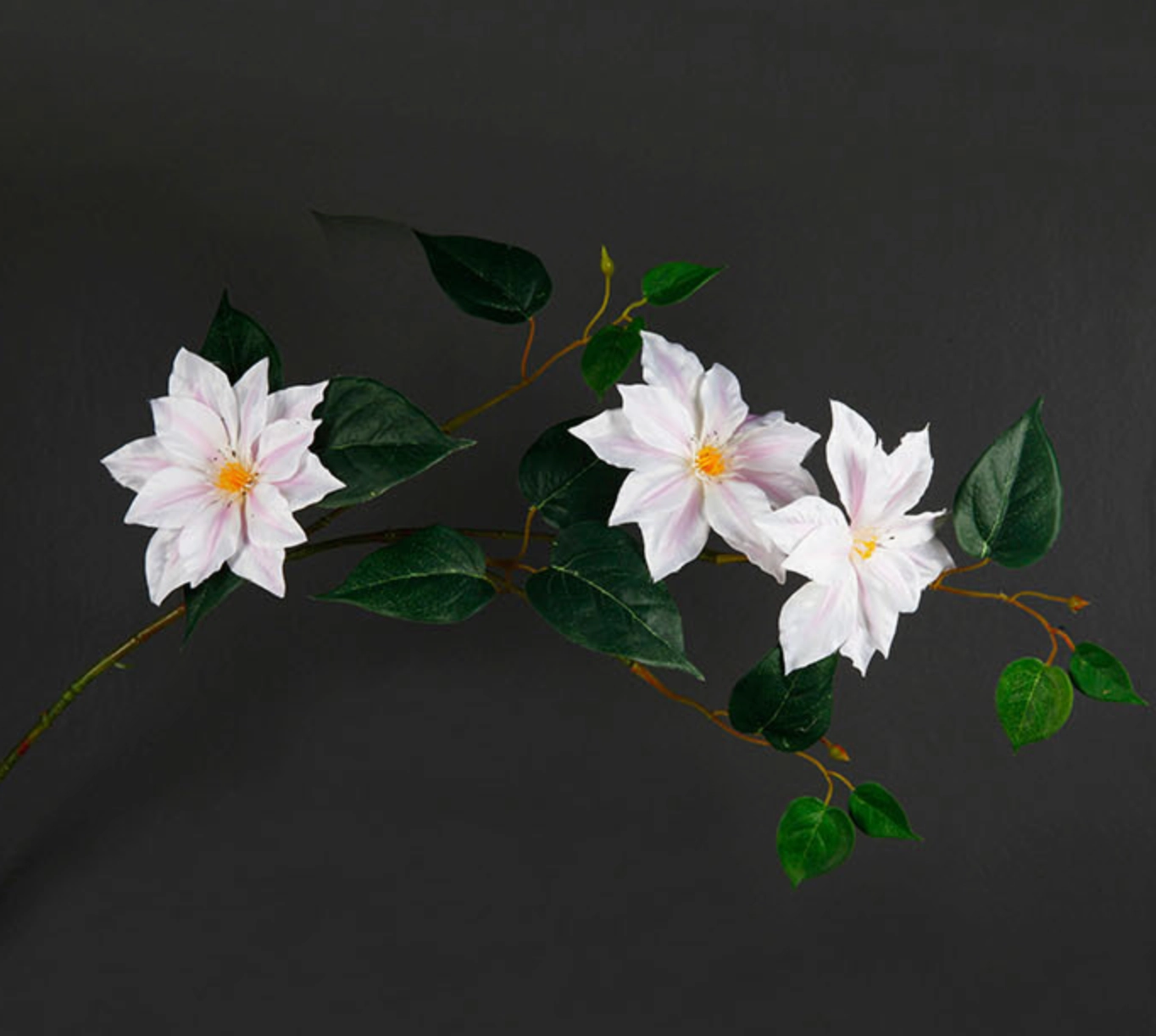 Clematis 3 Heads Artificial Silk Flowers 80cm Stem CLEMATIS0001-0004