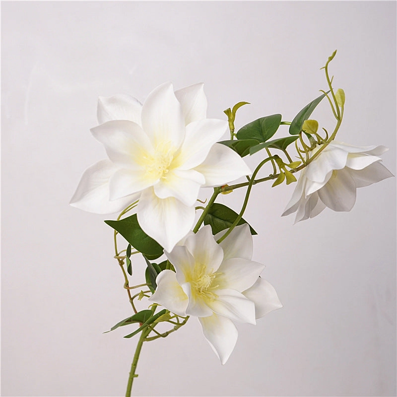 Clematis Artificial Silk Flower White CLEMATIS005,dried artificial flower