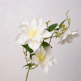 Clematis Artificial Silk Flower White CLEMATIS005,dried artificial flower