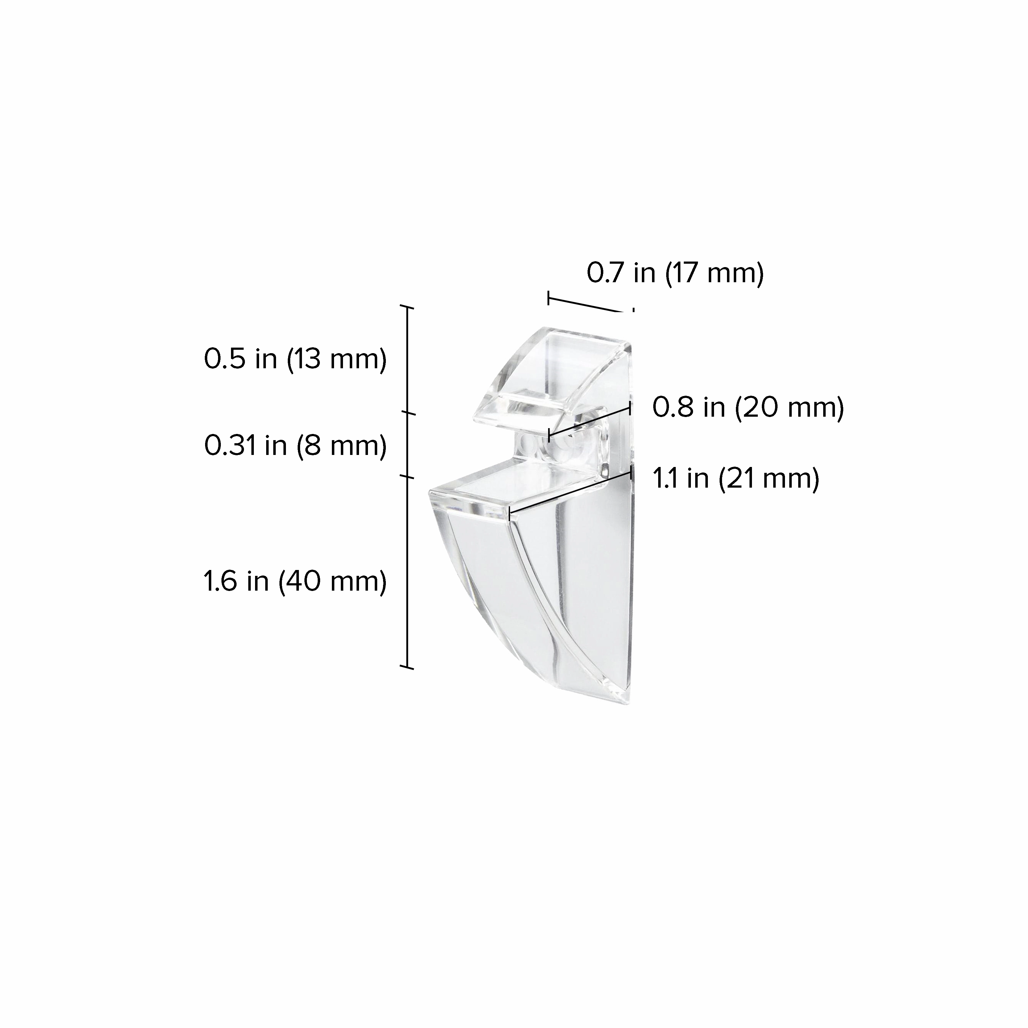 CLIP Glass Shelf Support - Set