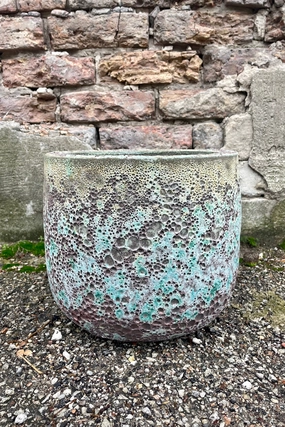 Coarse Terra-cotta Planter Volcano Finish Medium,indoor flower container