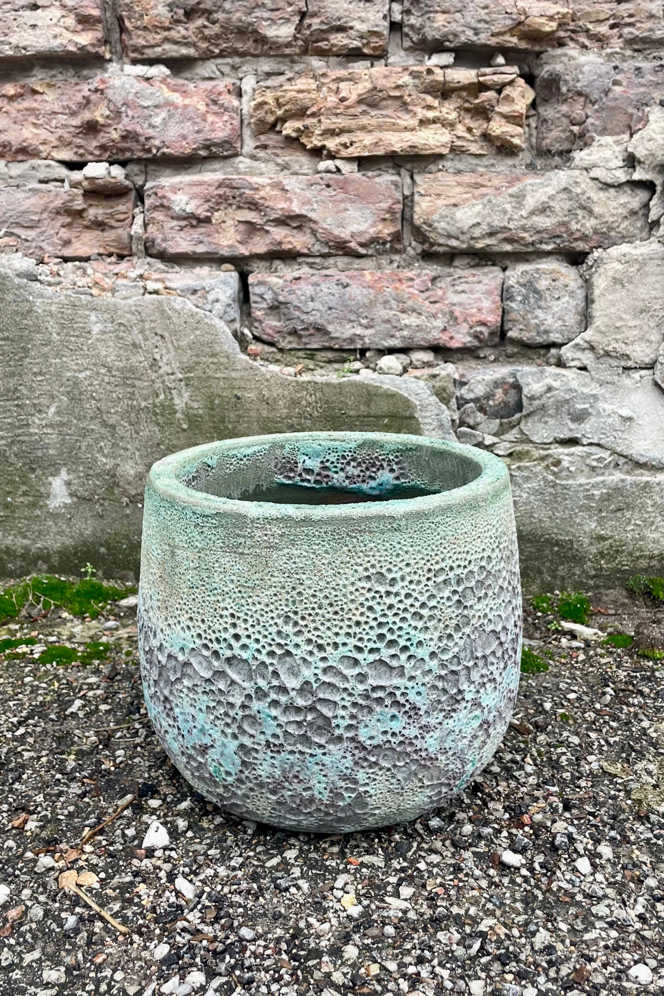 Coarse Terra-cotta Planter Volcano Finish Small,indoor flower container