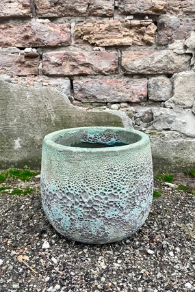 Coarse Terra-cotta Planter Volcano Finish Small,indoor flower container