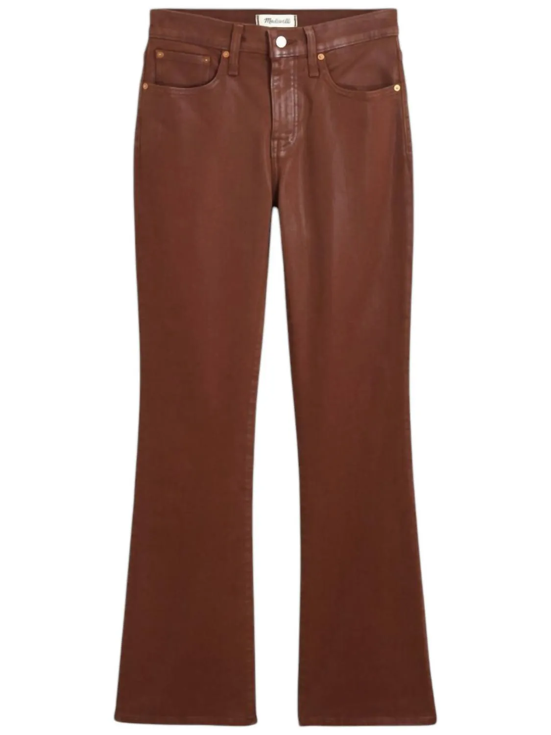 Beschichtete Jeans Kickout Crop Hosen in Heißer Schokolade