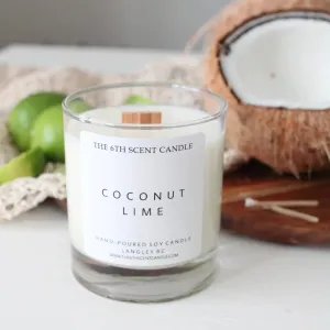 COCONUT LIME SOY CANDLE,faux bloom stem 