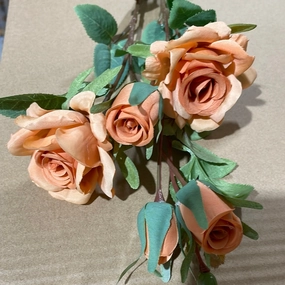 Coffee New Artificial Rose Spray small R065 realistic flower bouquet  