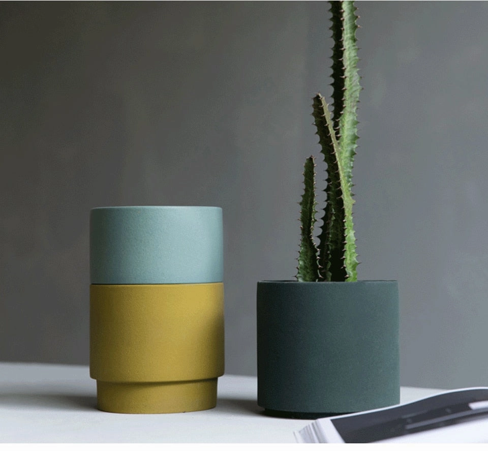 Colorful Porcelain Stackable Planters