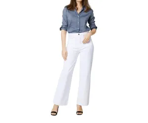 Säulen-Patchtasche Jeans In Weißem Stretch-Denim