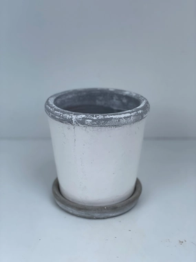 Concrete Glazed Flower Pot White,terracotta plant pot
