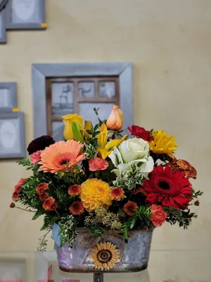 Container arrangement No.11,faux bloom stem 