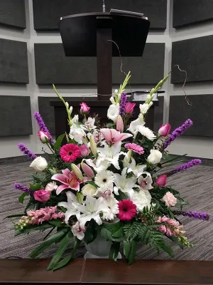 Container arrangement No.17,faux bloom stem 