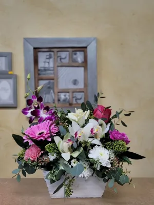 Container arrangement No.20,faux bloom stem 