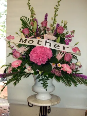 Container arrangement No.27,faux bloom stem 