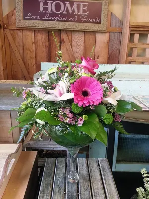 Container arrangement No.29,faux bloom stem 