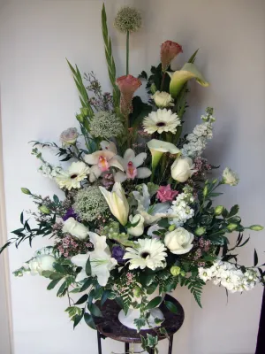 Container arrangement No.2,faux bloom stem 