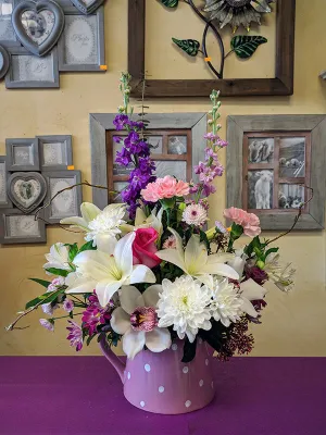 Container arrangement No.30,faux bloom stem 
