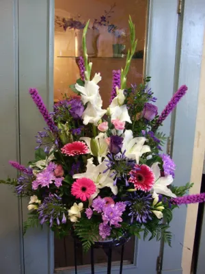Container arrangement No.48,faux bloom stem 