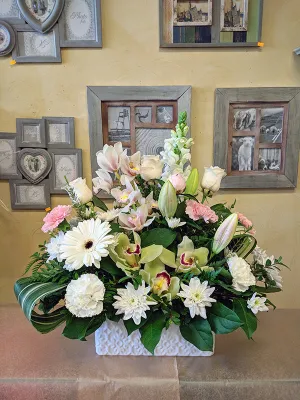 Container arrangement No.4,faux bloom stem 