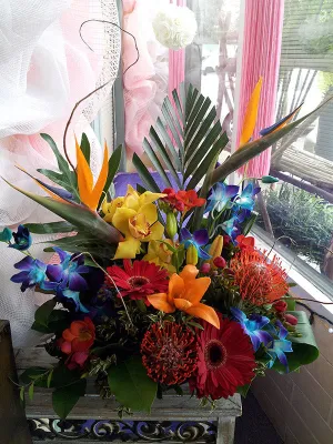 Container arrangement No.52,faux bloom stem 