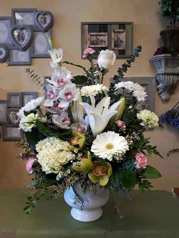 Container arrangement No.56,faux bloom stem 