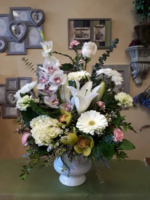 Container arrangement No.56,faux bloom stem 