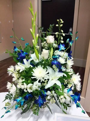 Container arrangement No.57,faux bloom stem 