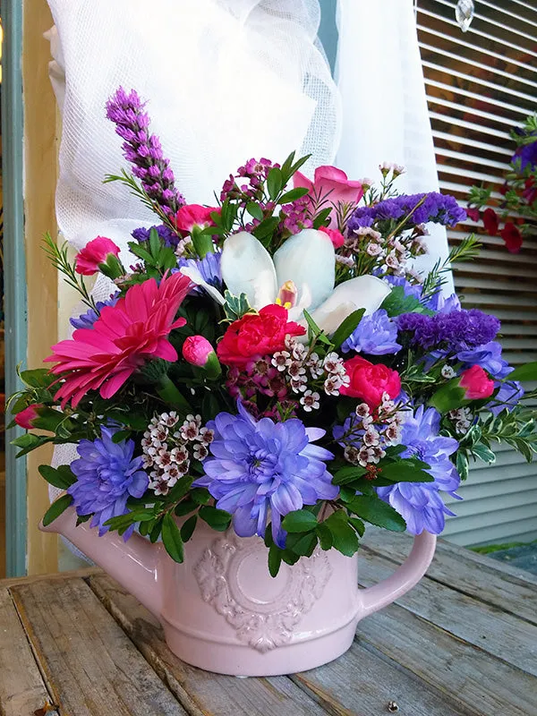 Container arrangement No.65,faux bloom stem 