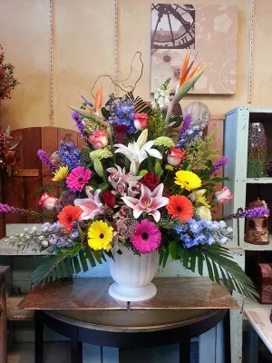 Container arrangement No.68,faux bloom stem 