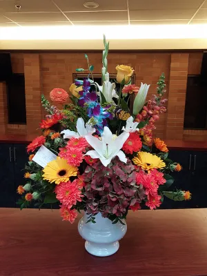 Container arrangement No.70,faux bloom stem 