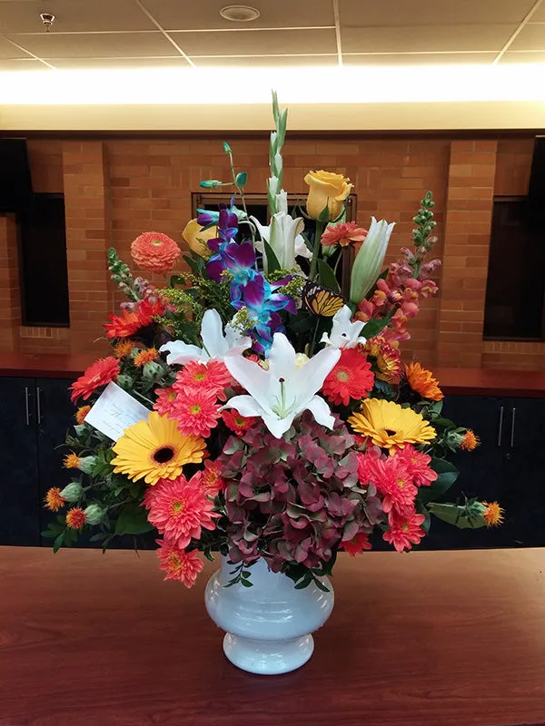 Container arrangement No.70,faux bloom stem 