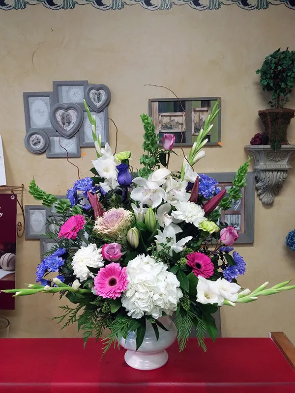 Container arrangement No.71,faux bloom stem 