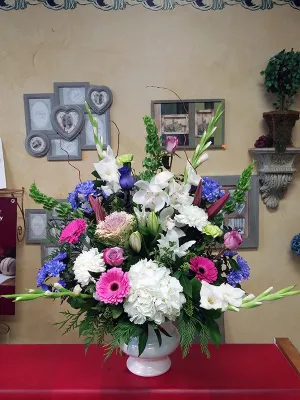 Container arrangement No.71,faux bloom stem 