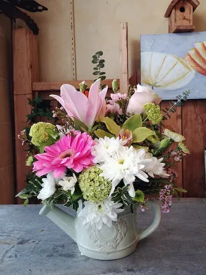 Container arrangement No.76,faux bloom stem 