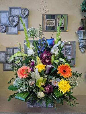 Container arrangement No.81,faux bloom stem 
