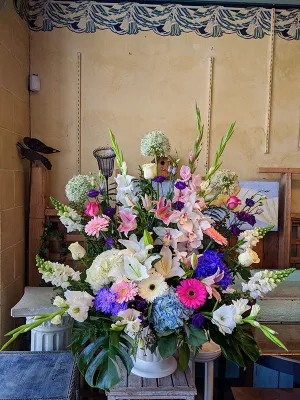 Container arrangement No.86,faux bloom stem 